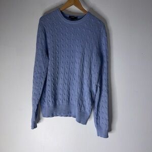 Vintage J Crew Men’s Light‎ Blue Lambswool Cashmere Cableknit Sweater Large